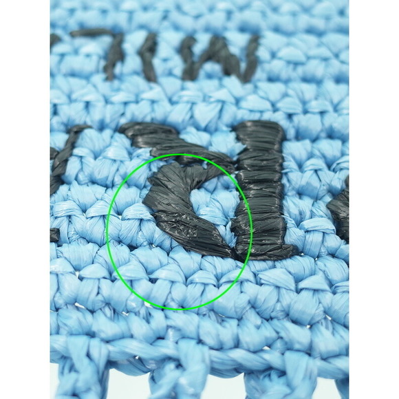 Prada Raffia Tote Bag Blue - Picture 8 of 9